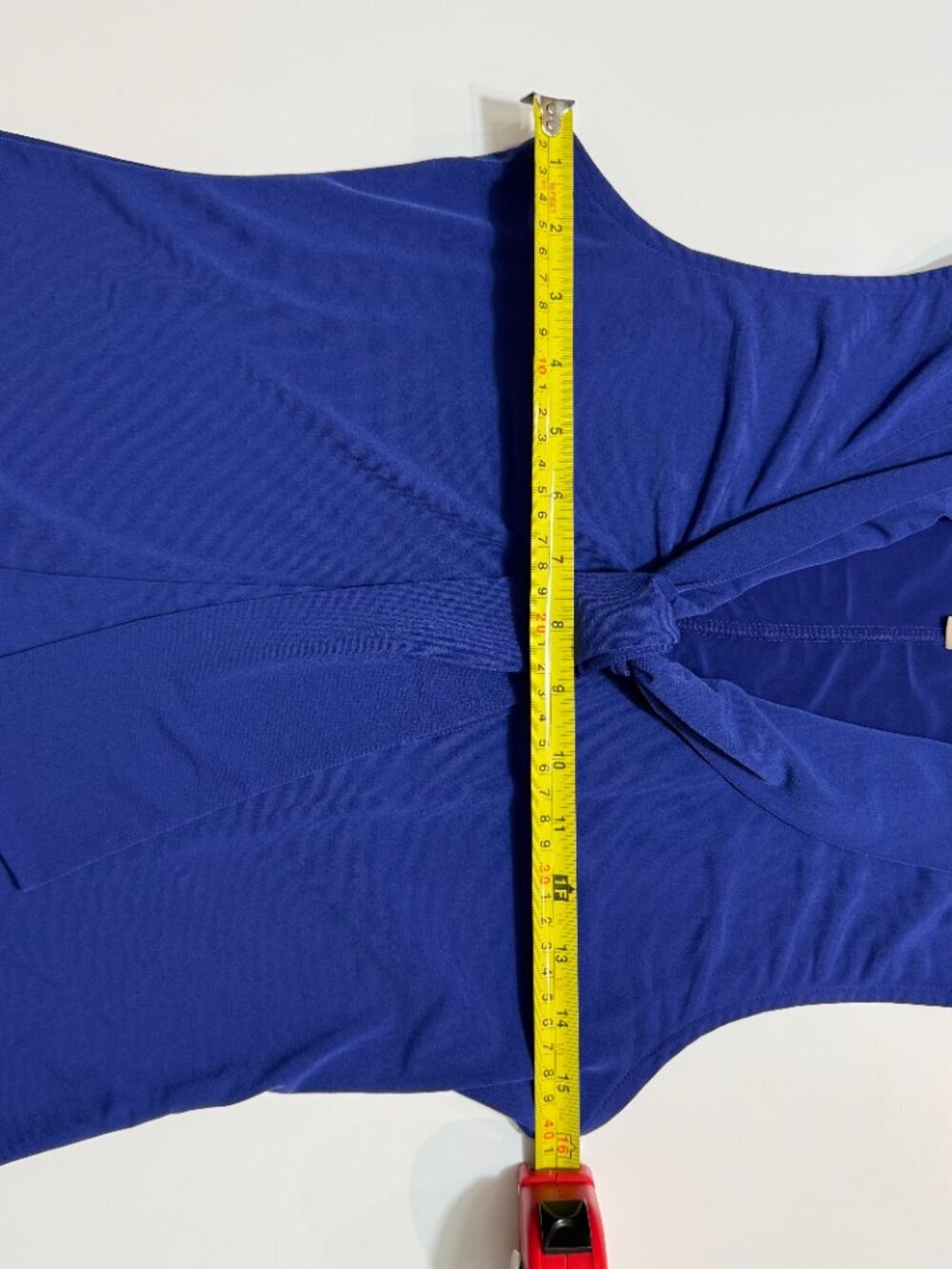 Banana Republic Tie Neck Sleeveless Top - Cobalt Blue Size S - Picture 4 of 8